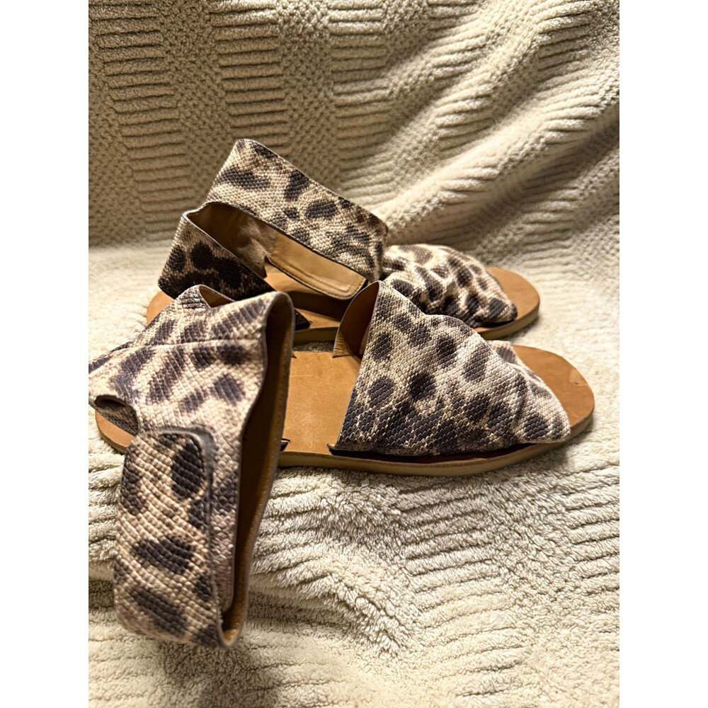 Vince Leopard Animal Print Twist Slide Sandal Leather Upper/Lining US 10